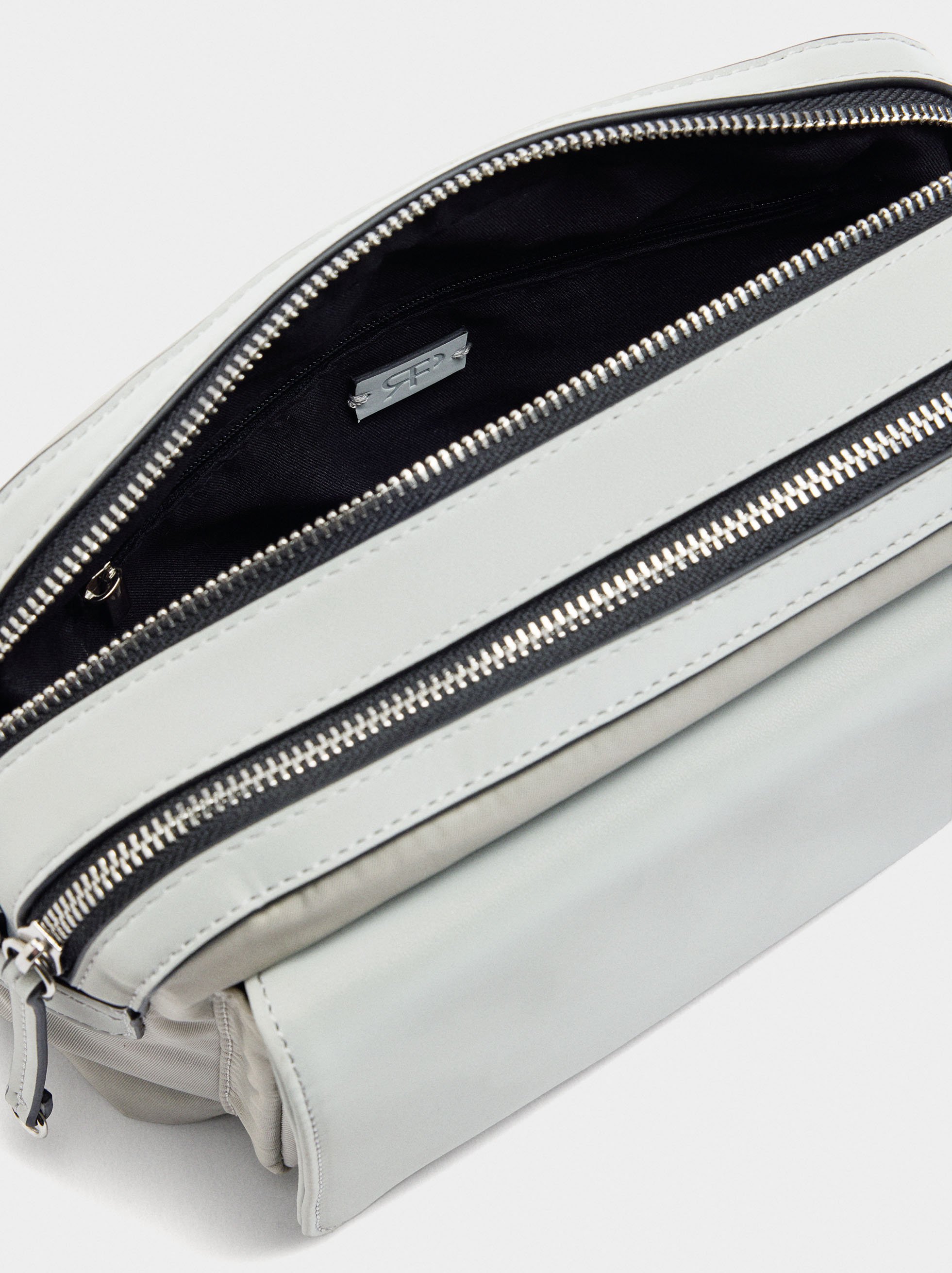 Nylon crossbody bag with flap image number 4.0