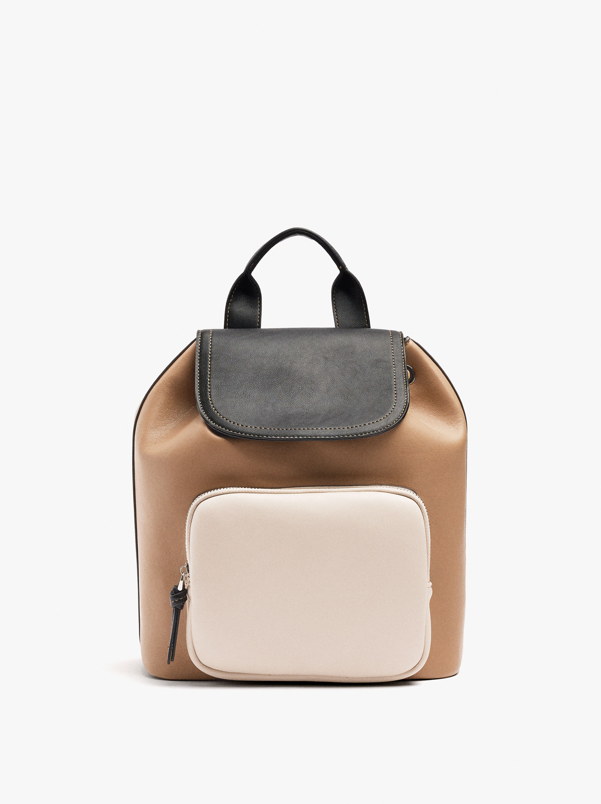 Backpack color block with flap image number 0.0