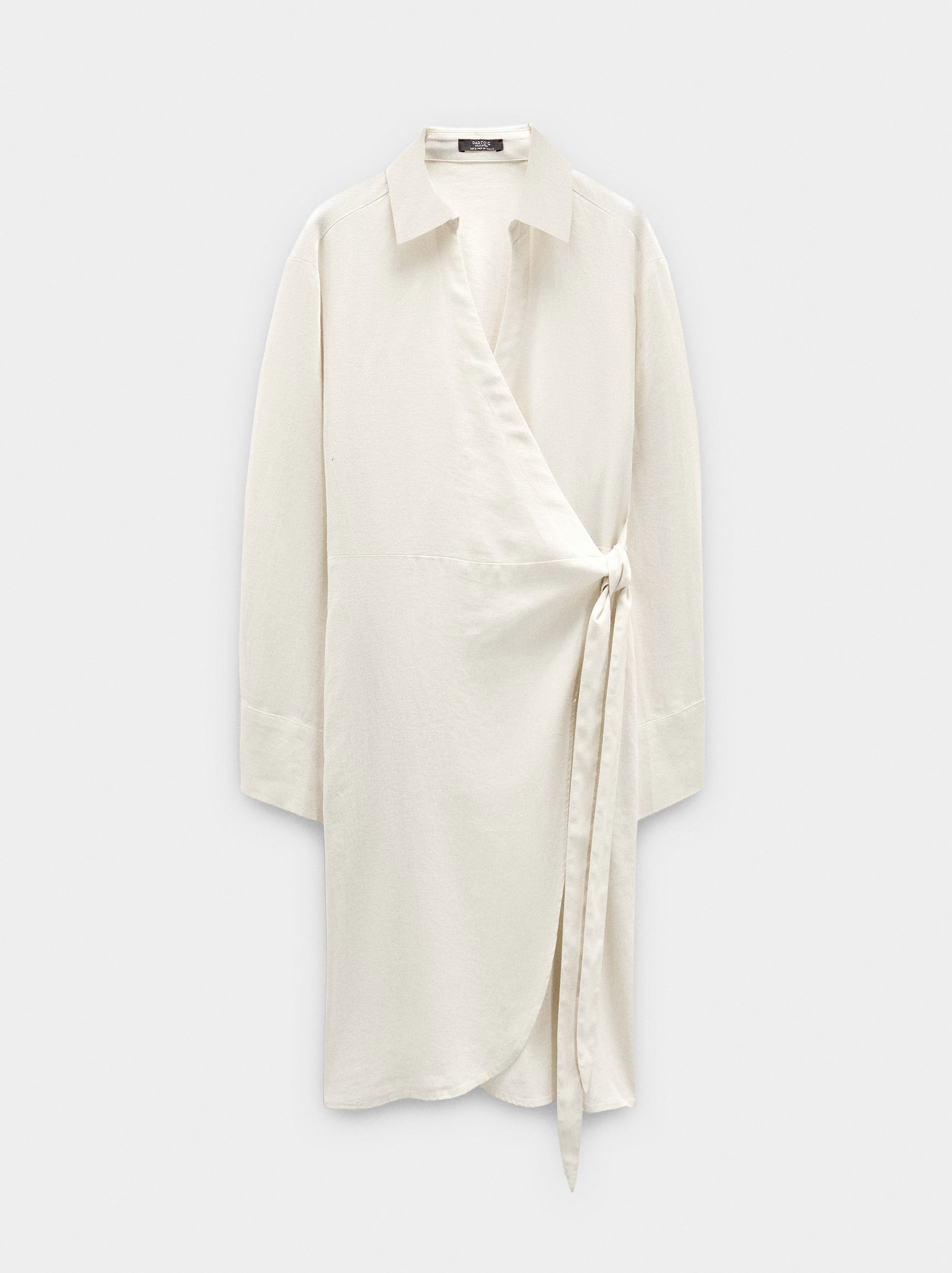 Wrap dress with linen image number 5.0