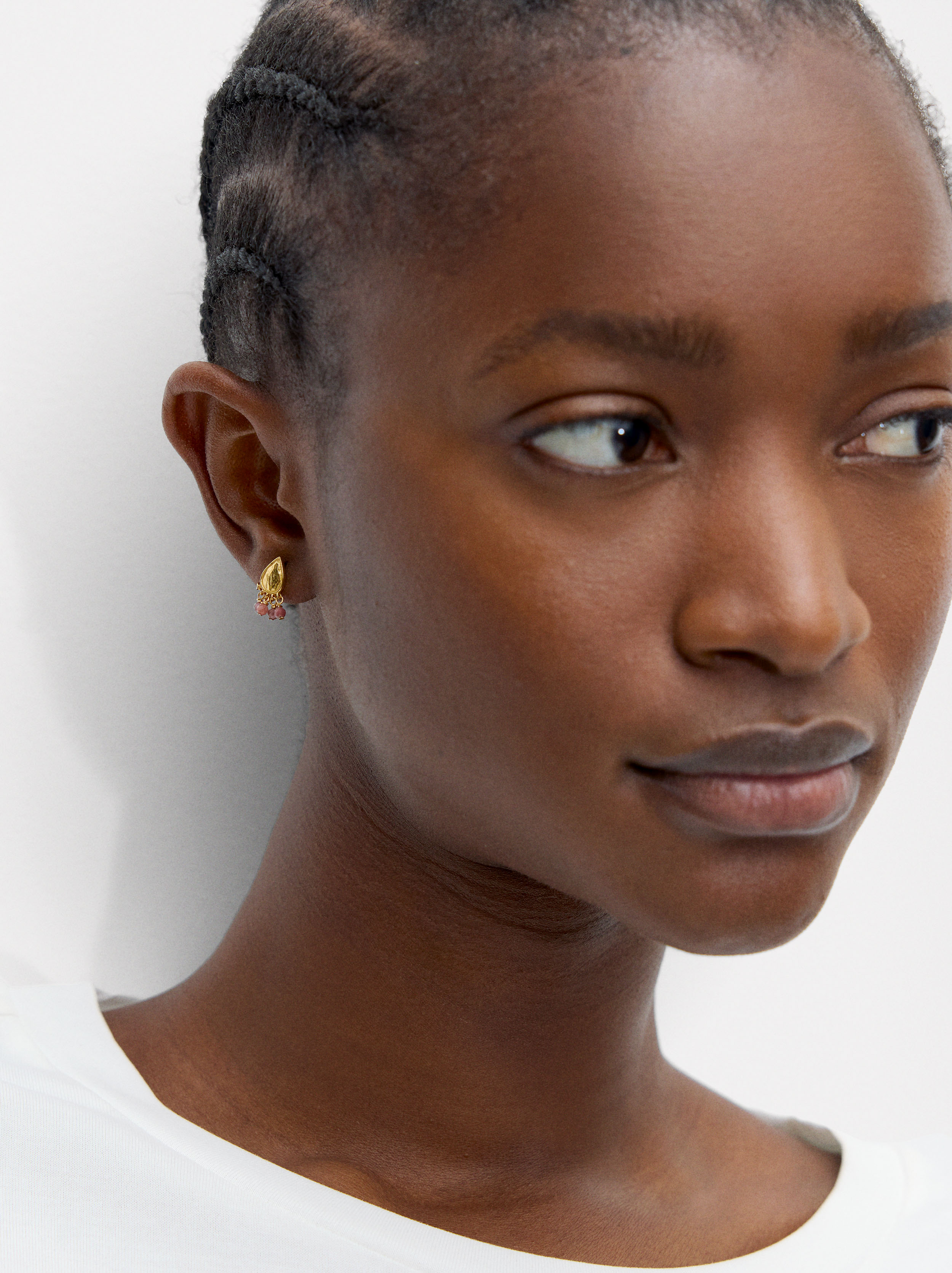 Tear-shaped earrings with stones - 925 sterling silver image number 0.0