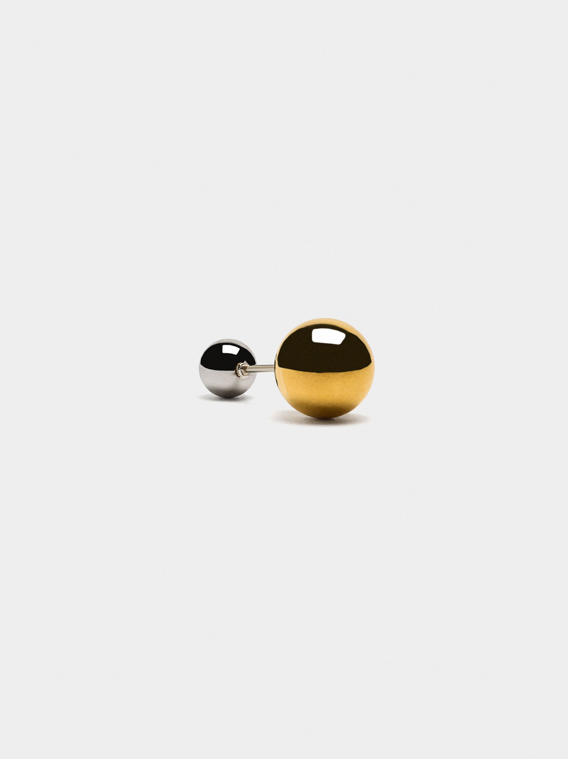 Individual bicolor spheres earring - stainless steel image number 0.0