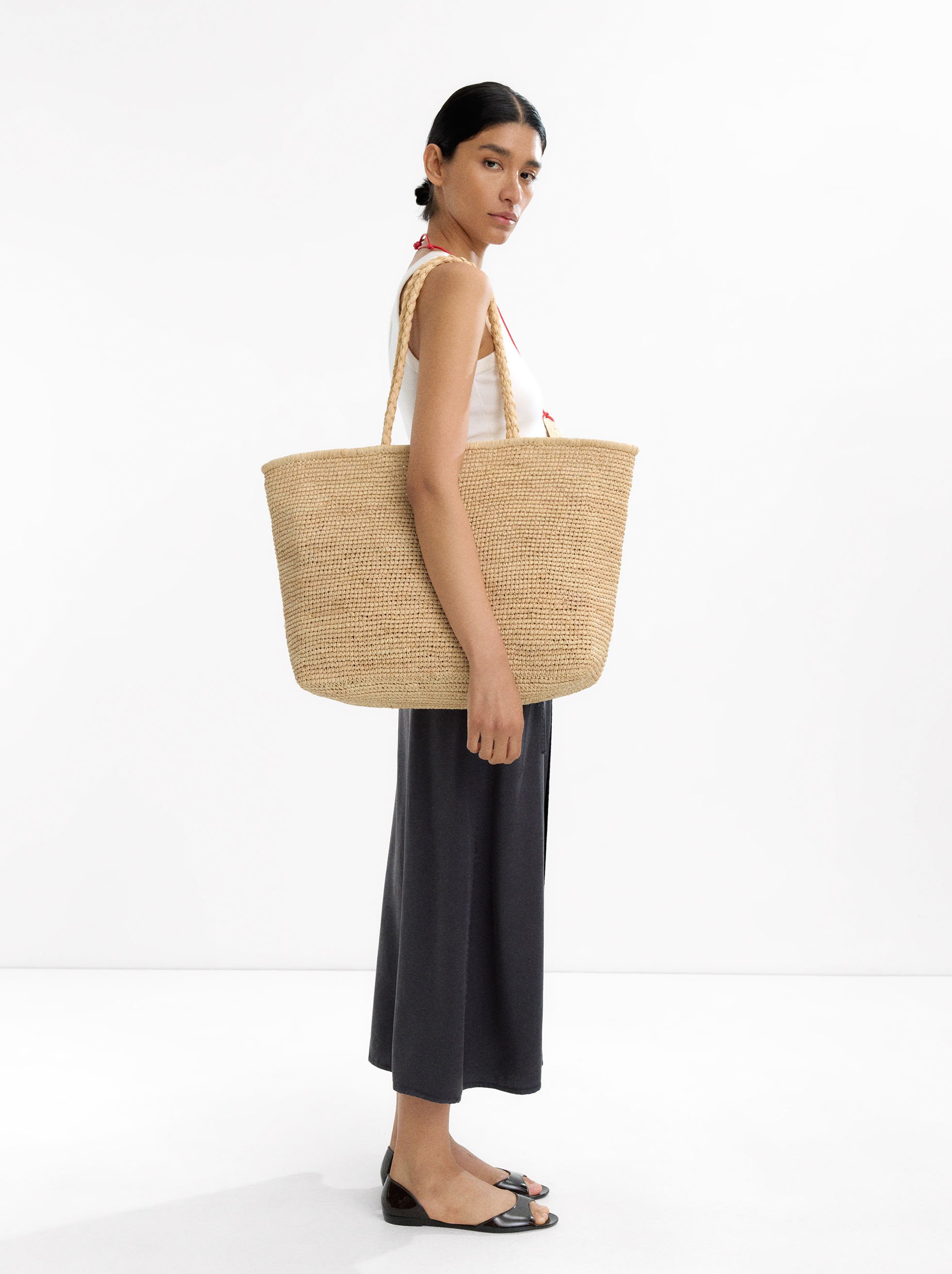 Large straw shopper bag