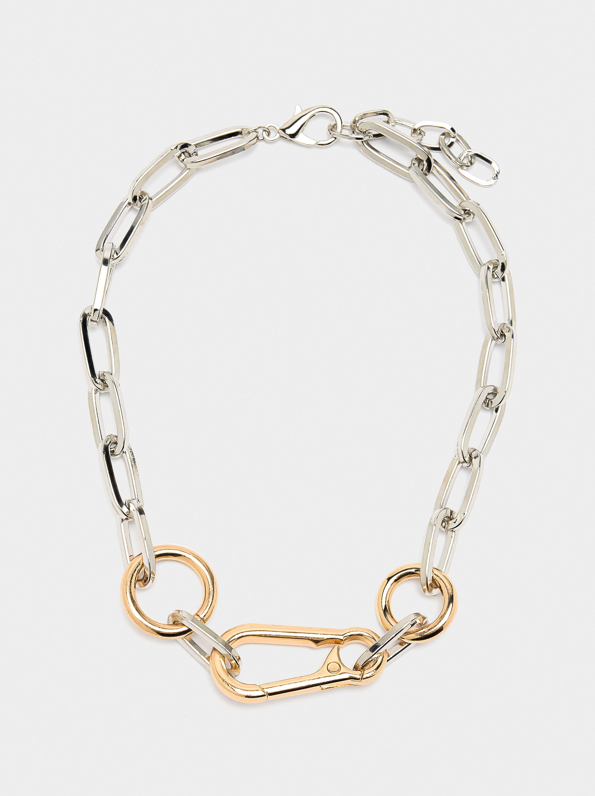 Collier court en maillons bicolore image number 0.0