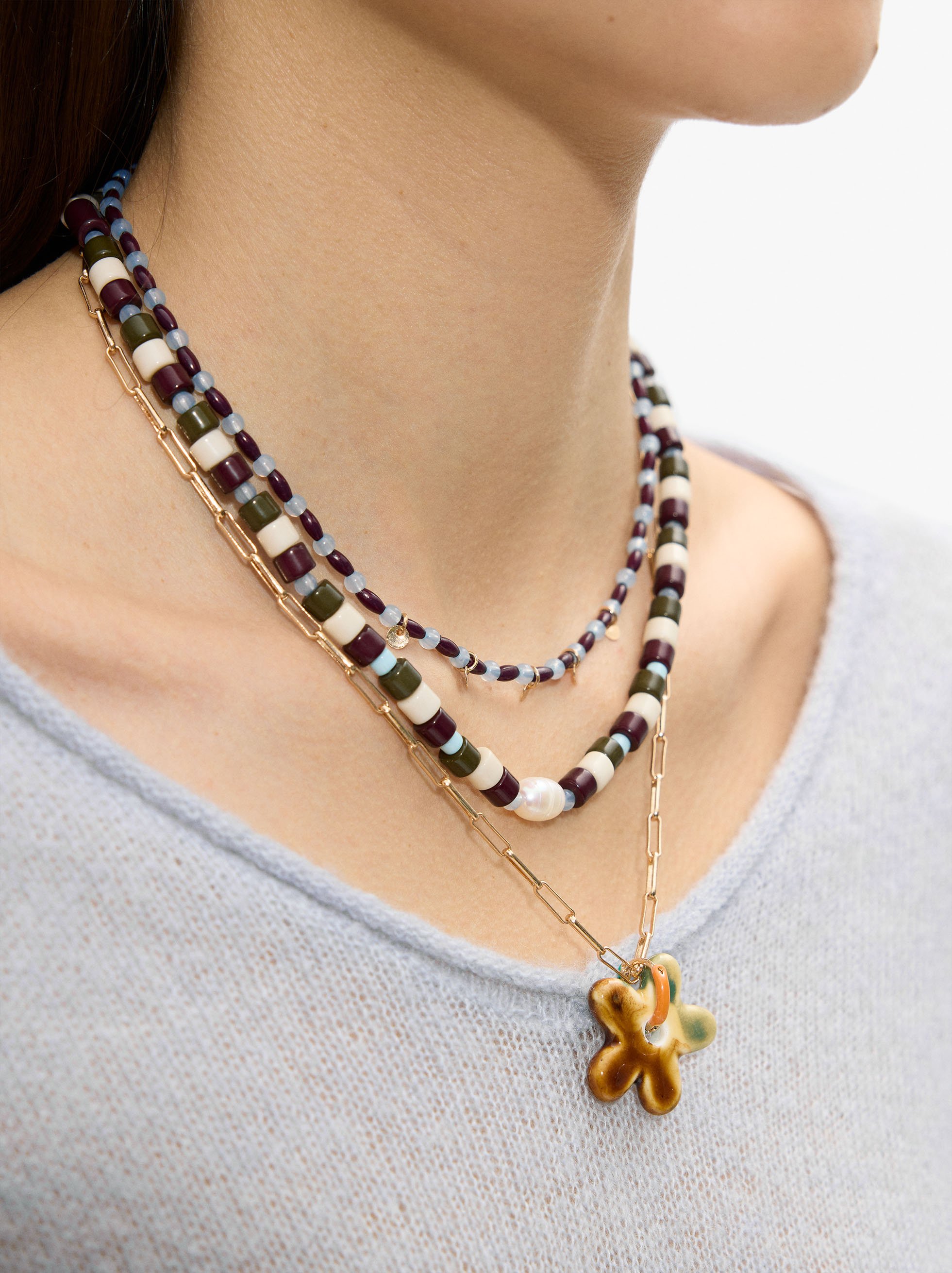 Set de colliers avec perles de c&eacute;ramique image number 1.0