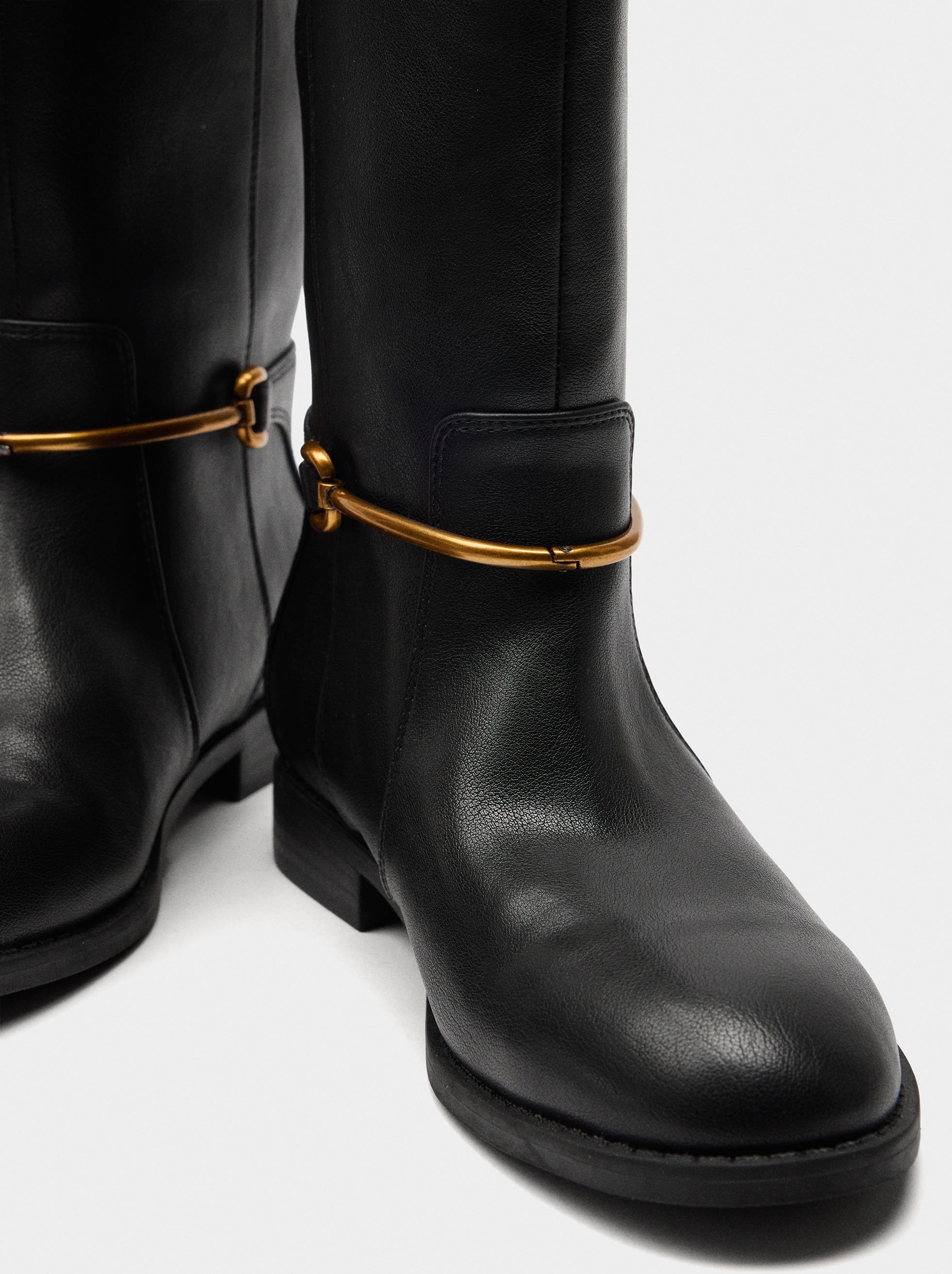 High boots with metallic detail image number 4.0