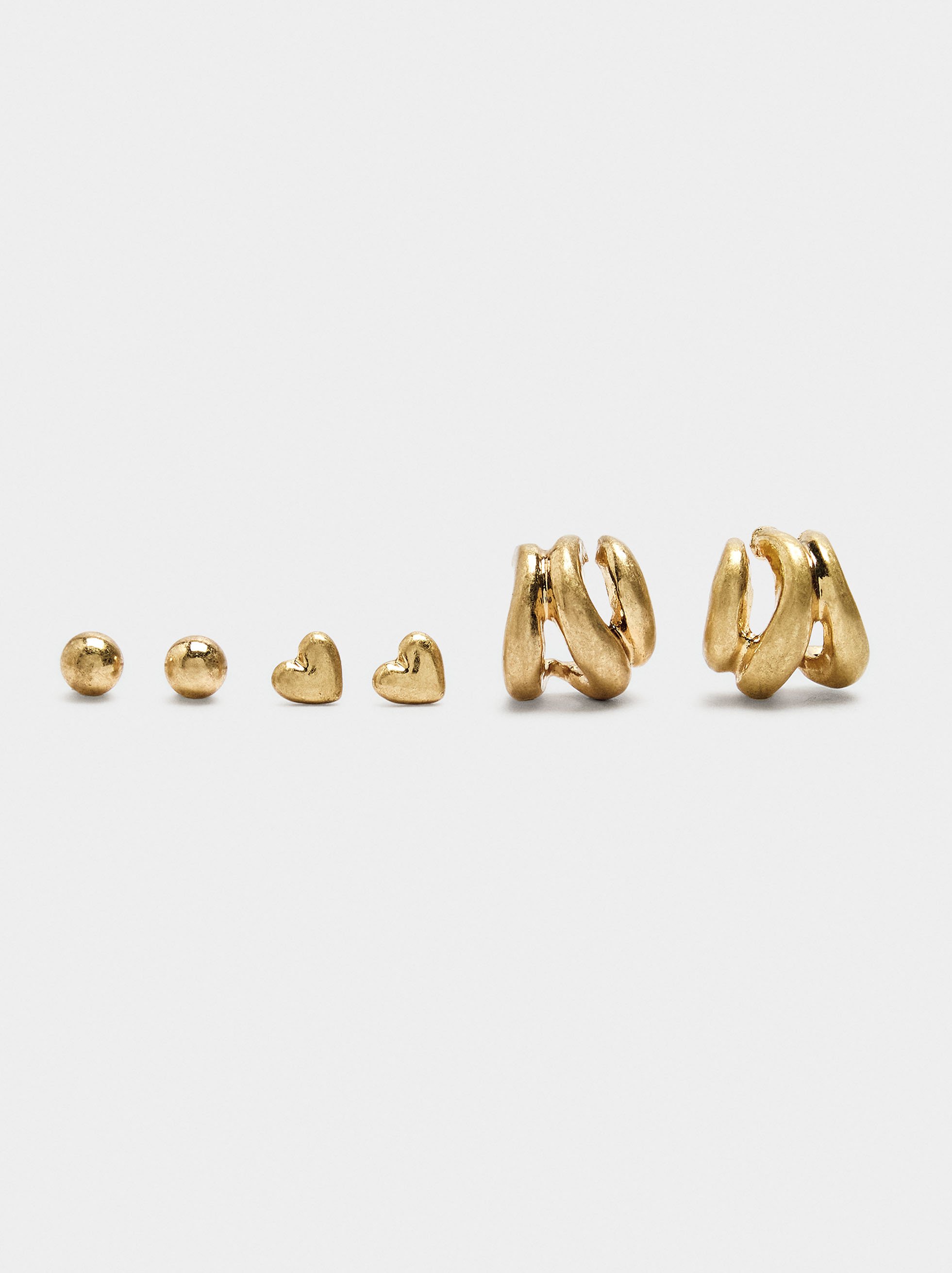 Set of golden earrings image number 0.0