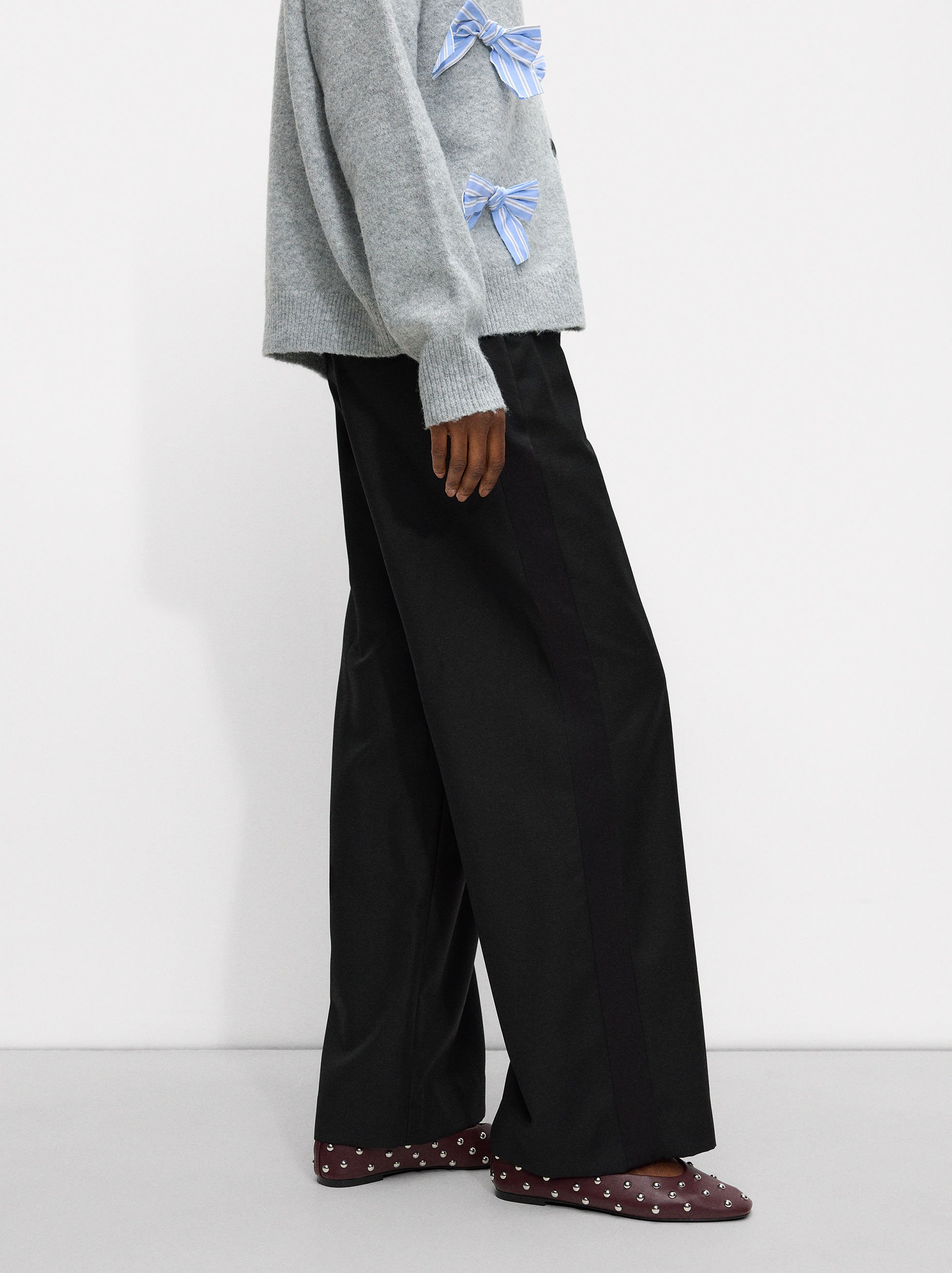 Straight wool trousers image number 2.0