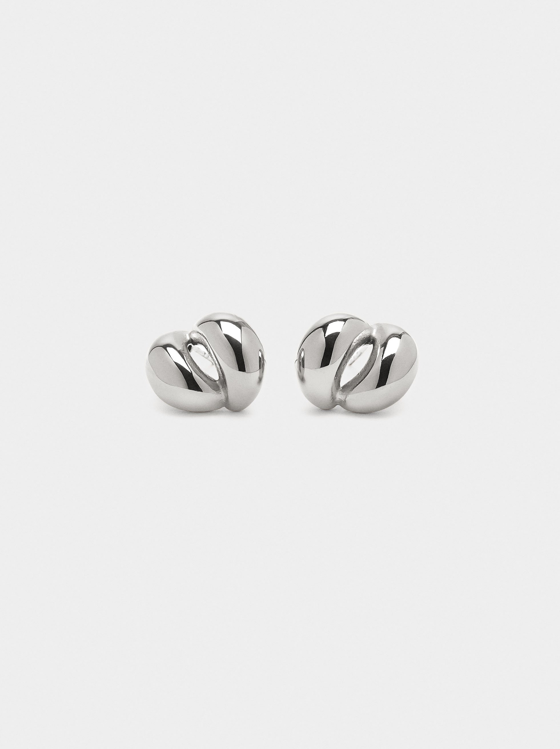 Double-effect earrings – stainless steel image number 0.0