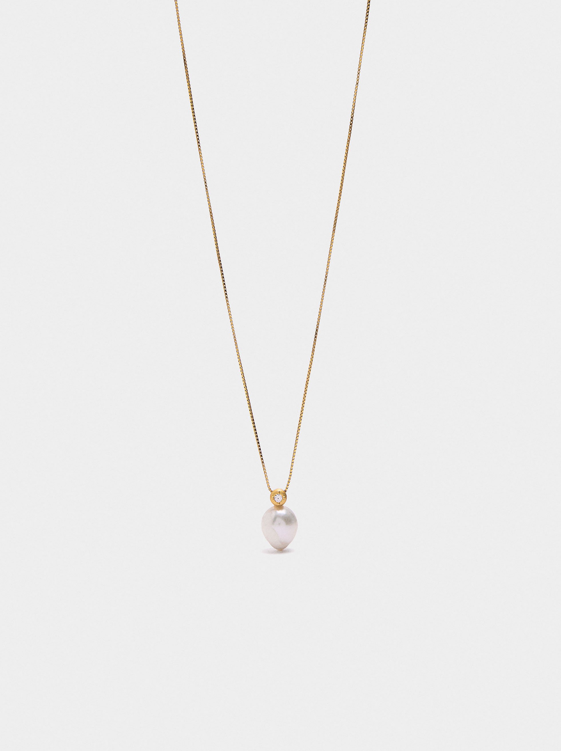 Necklace with freshwater pearl pendant – 925 sterling silver image number 0.0