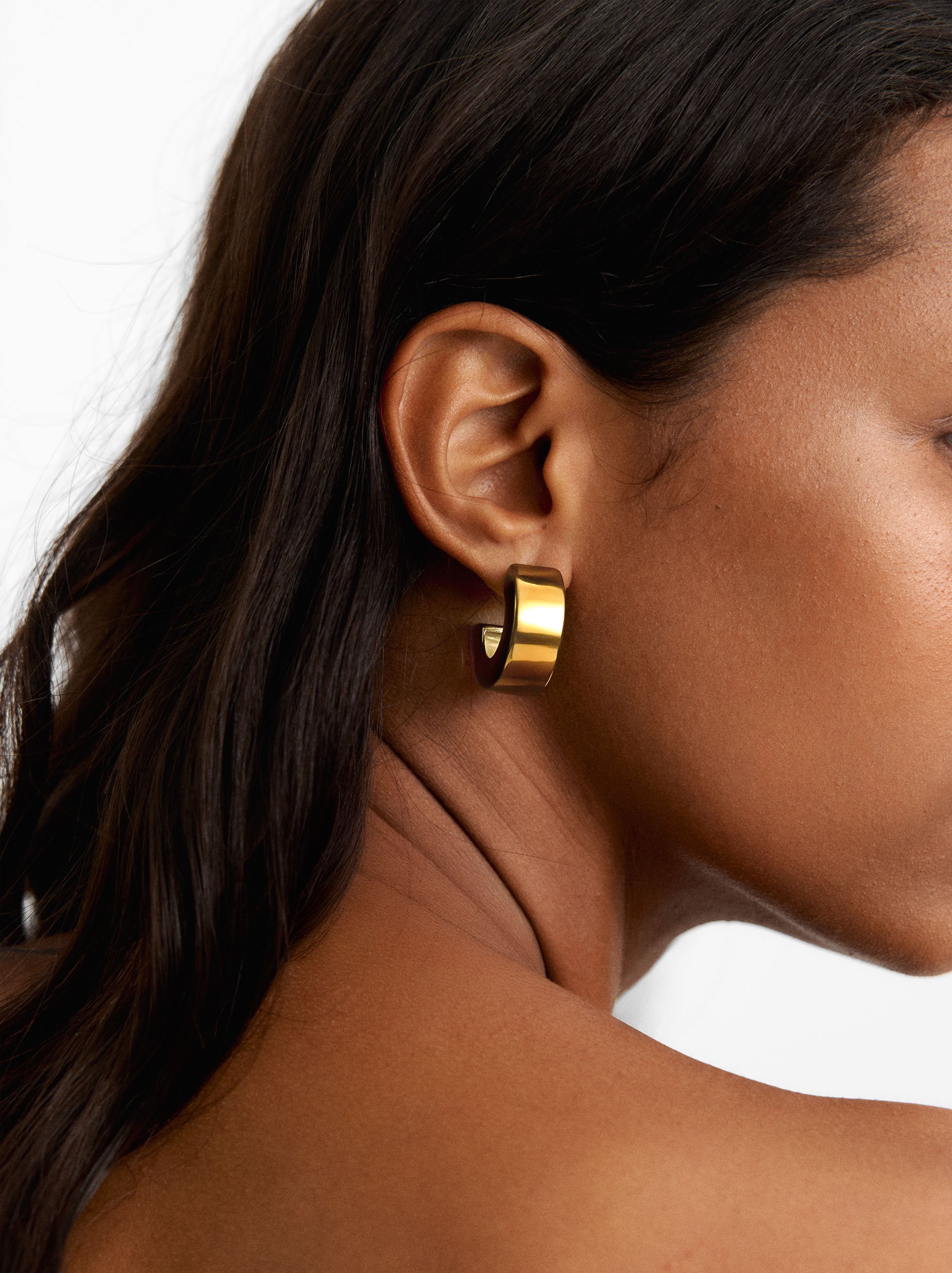 Medium hoop earrings - stainless steel image number 1.0