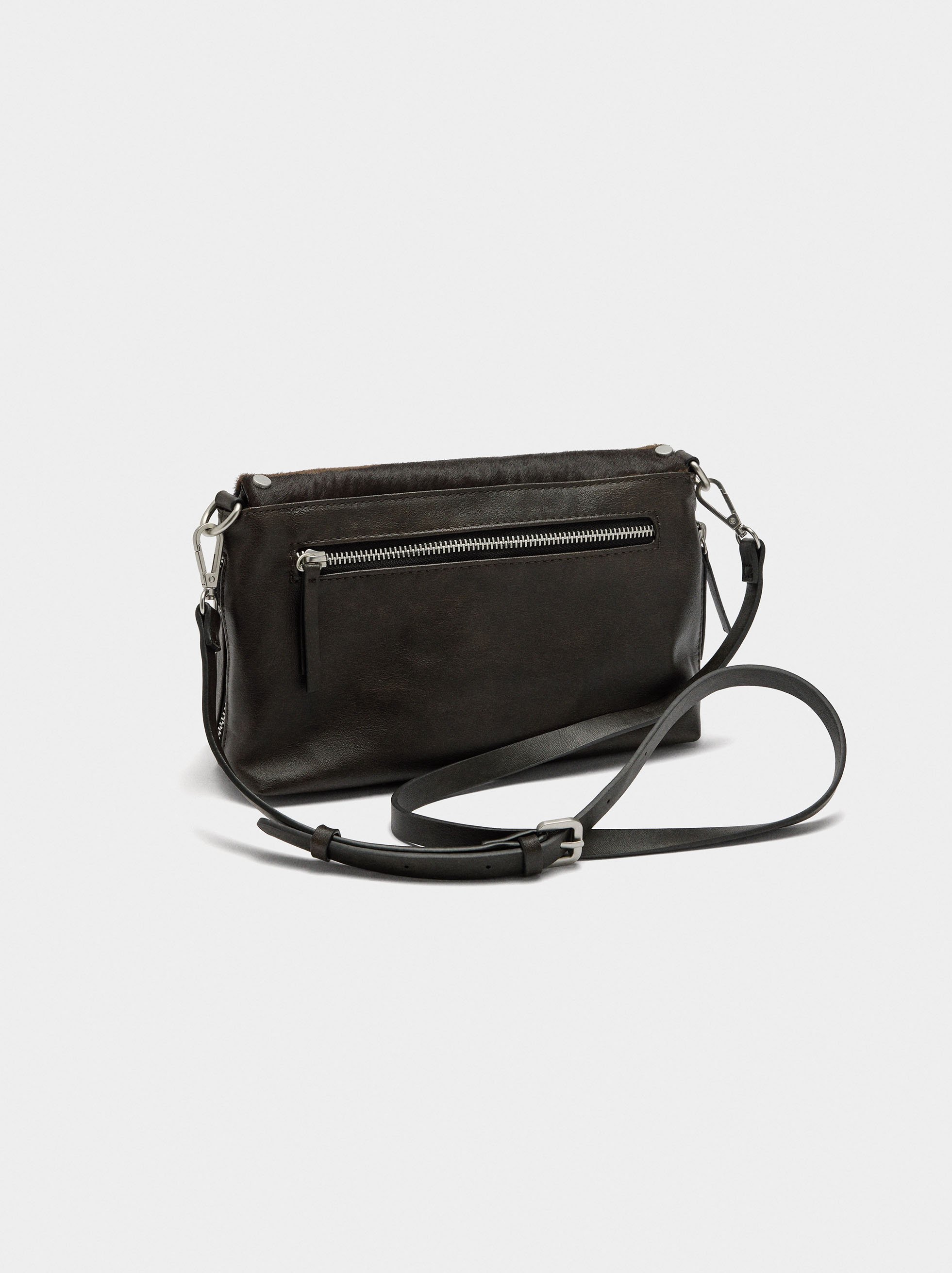 Shoulder bag with leather and studs details image number 2.0