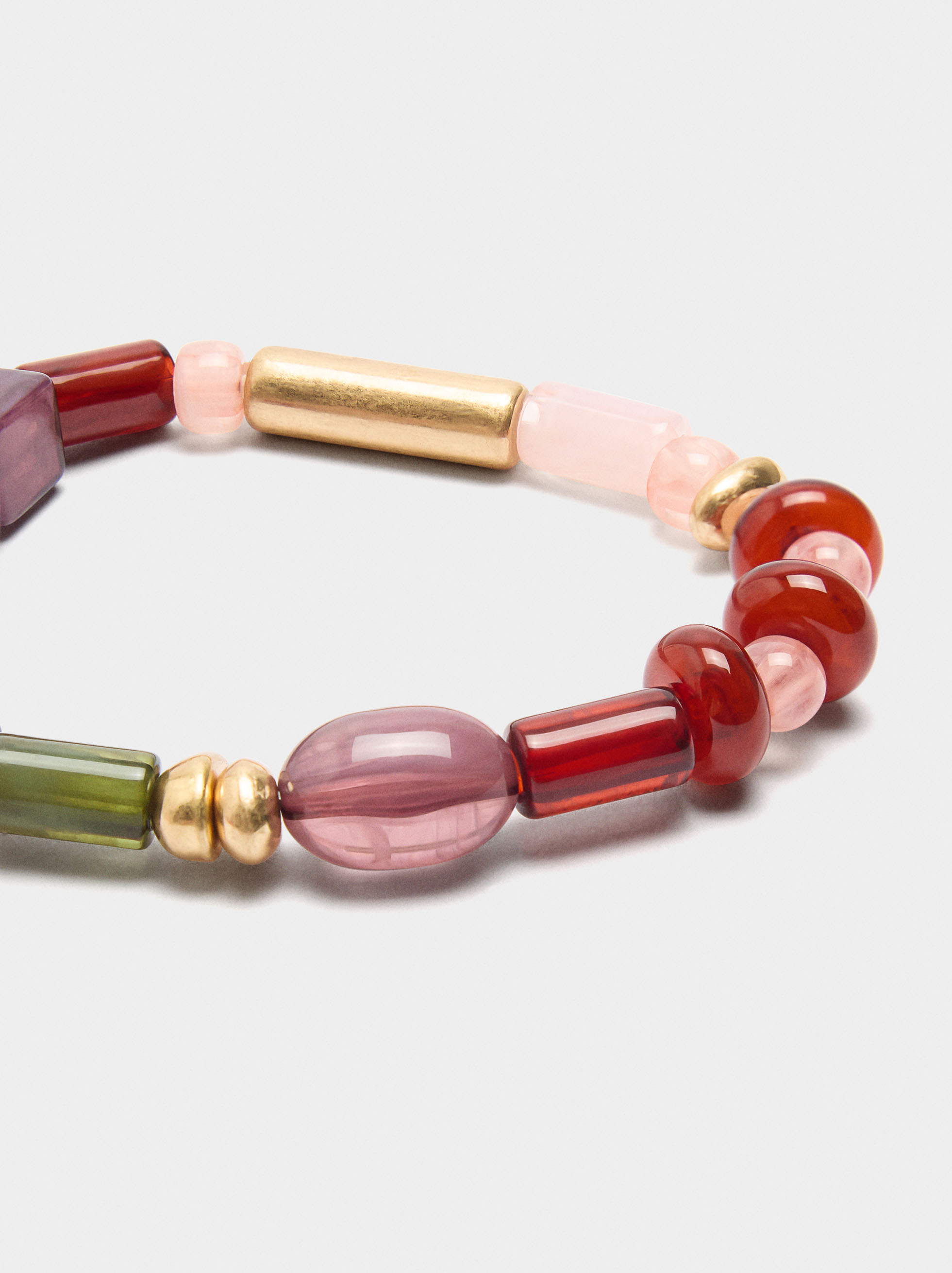 Multicolor elastic bracelet with stone effect image number 2.0
